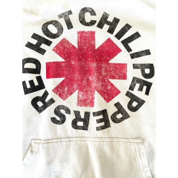Red Hot Chili Peppers Logo Hoodie White Sz L - Picture 5 of 6